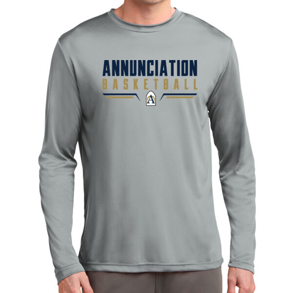 Annunciation Basketball Long Sleeve Silver PosiCharge Competitor Tee Thumbnail
