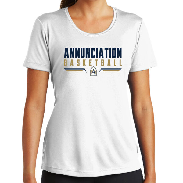 Annunciation Basketball Ladies White PosiCharge Competitor Tee Thumbnail