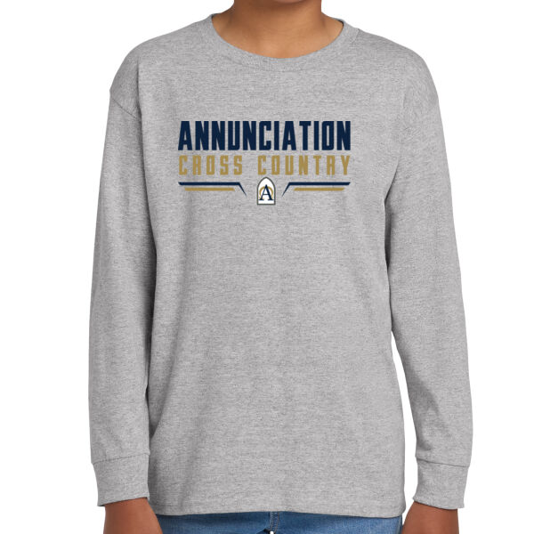 Annunciation Cross Country Youth Grey Heavy Cotton 100% Cotton Long Sleeve T Shirt Thumbnail
