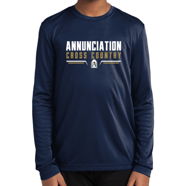 Annunciation Cross Country Youth Navy Long Sleeve PosiCharge Competitor Tee Thumbnail