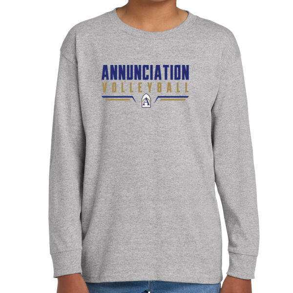 Annunciation CYO Volleyball Youth Grey Heavy Cotton 100% Cotton Long Sleeve T Shirt Thumbnail