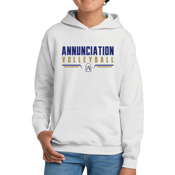 Annunciation CYO Volleyball Youth White Heavy Blend Hooded Sweatshirt Thumbnail
