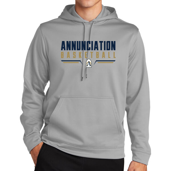 Annunciation Basketball Silver Sport Wick Fleece Hooded Pullover Thumbnail