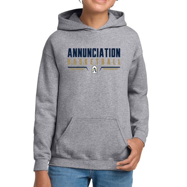 Annunciation Basketball Youth Grey Heavy Blend Hooded Sweatshirt Thumbnail