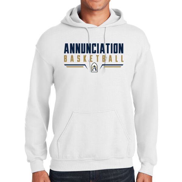 Annunciation Basketball White Heavy Blend Hooded Sweatshirt Thumbnail
