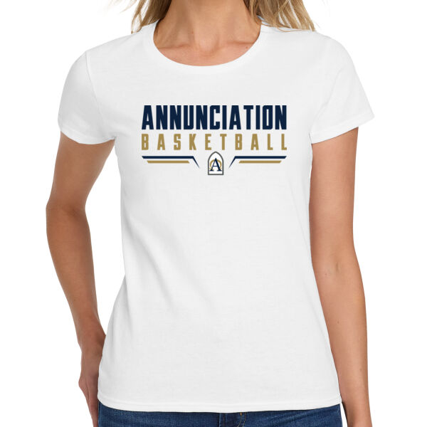 Annunciation Basketball Ladies White Heavy Cotton 100% Cotton T Shirt Thumbnail