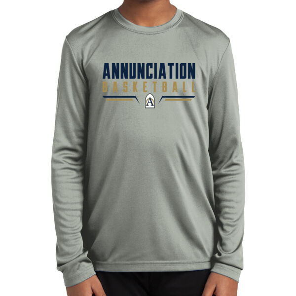 Annunciation Basketball Youth Silver Long Sleeve PosiCharge Competitor Tee Thumbnail