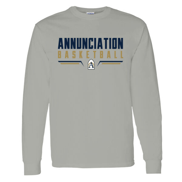 Annunciation Basketball Grey Heavy Cotton 100% Cotton Long Sleeve T Shirt Thumbnail