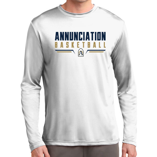 Annunciation Basketball Long Sleeve White PosiCharge Competitor Tee Thumbnail