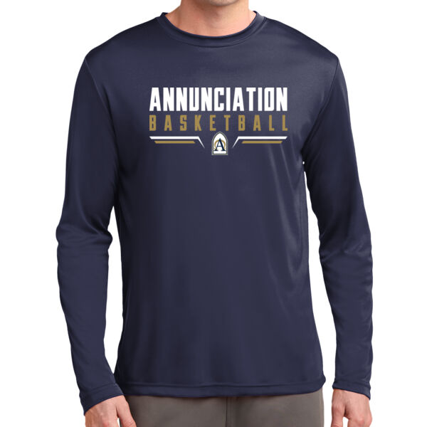 Annunciation Basketball Long Sleeve Navy PosiCharge Competitor Tee Thumbnail