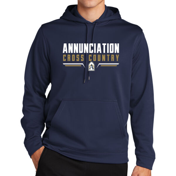 Annunciation Cross Country Navy Sport Wick Fleece Hooded Pullover Thumbnail