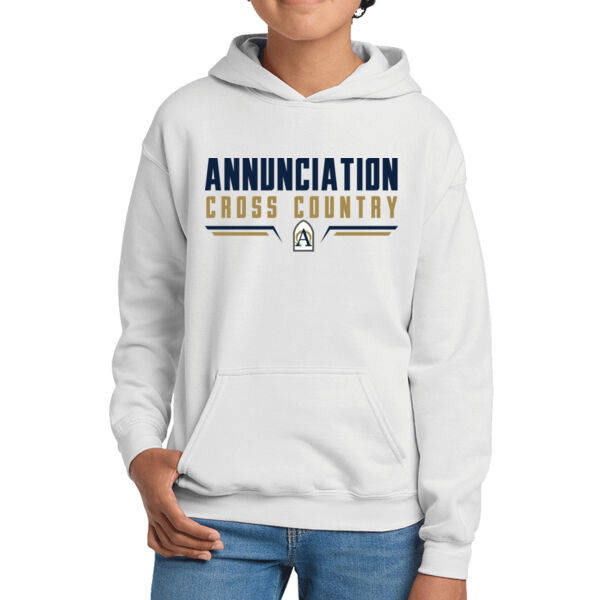 Annunciation Cross Country Youth White Heavy Blend Hooded Sweatshirt Thumbnail