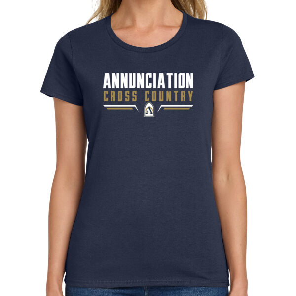 Annunciation Cross Country Ladies Navy Heavy Cotton 100% Cotton T Shirt Thumbnail