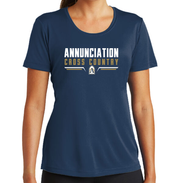 Annunciation Cross Country Ladies Navy PosiCharge Competitor Tee Thumbnail