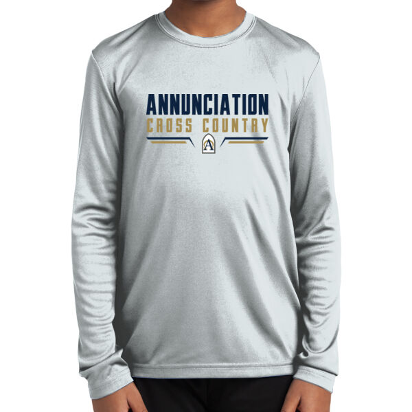 Annunciation Cross Country Youth White Long Sleeve PosiCharge Competitor Tee Thumbnail