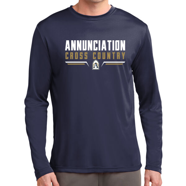 Annunciation Cross Country Long Sleeve Navy PosiCharge Competitor Tee Thumbnail