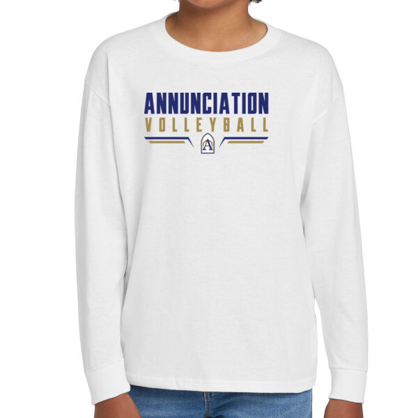 Annunciation CYO Volleyball Youth White Heavy Cotton 100% Cotton Long Sleeve T Shirt Thumbnail