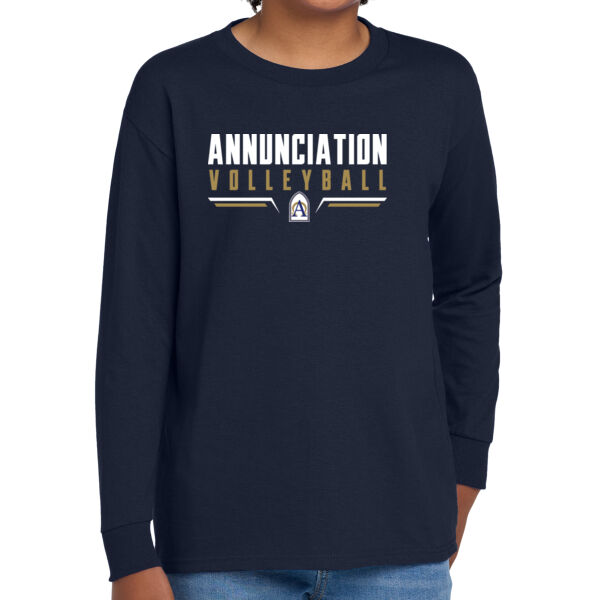 Annunciation CYO Volleyball Youth Navy Heavy Cotton 100% Cotton Long Sleeve T Shirt Thumbnail